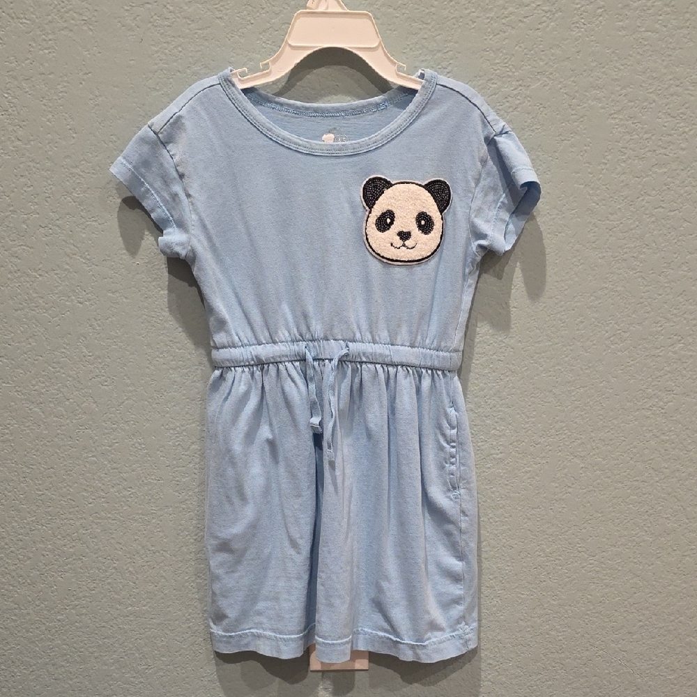 Primary Light Blue Dress With Panda Patch
